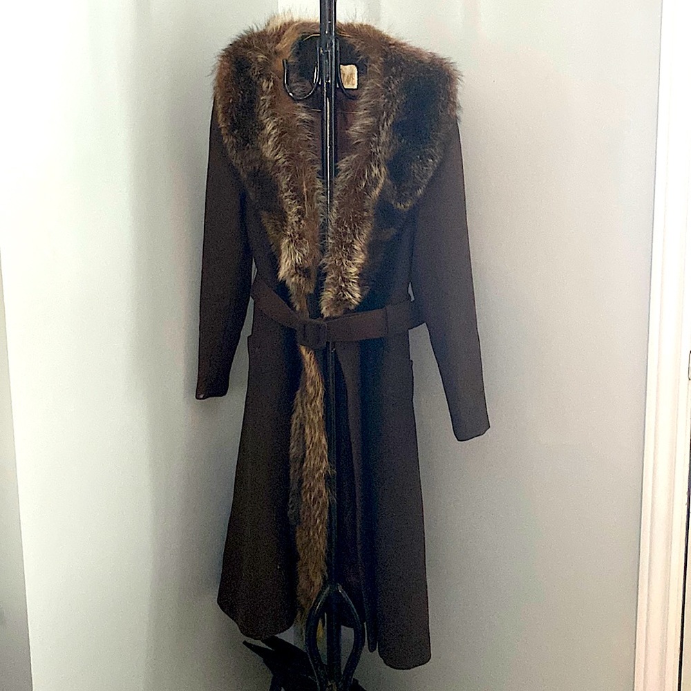 Vintage fur trimmed coat